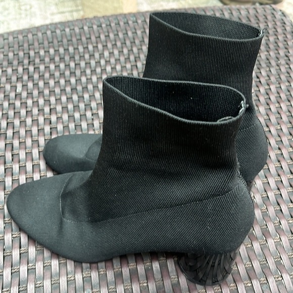 Zara fabric knit booties with shiny black heel size 39 - Picture 4 of 11